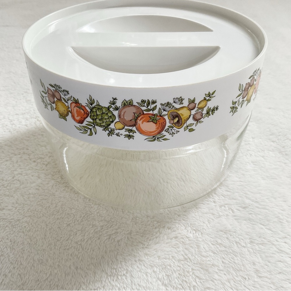Vintage Pyrex Spice of Life 1 Qt See N Store Canister w Lid